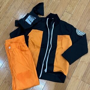 Naruto Black and Orange Anime-Inspired Jacket and Pants Set - adult small